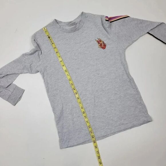 Teddy Fresh T-Shirt 🔥Flame Long Sleeve Men's Grey Size Small - Picture 9 of 11